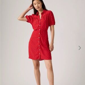 Levi’s Red Lea Dress - Large. Button-Up Floral